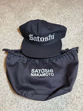 Satoshi Black Embroidered Cap